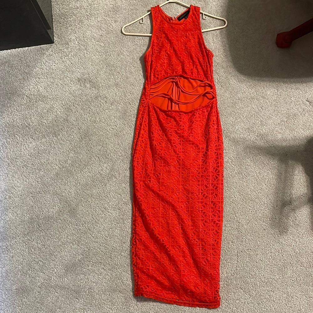 Lace open front dress